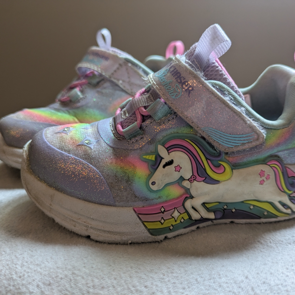 Skechers Unicorn Light Up Sneakers - Purple and Pink